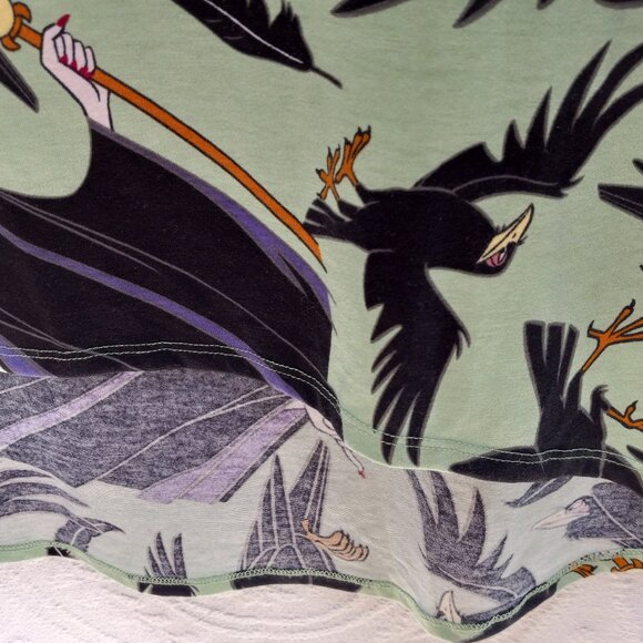 LuLaRoe Seafoam Green Maleficent & Black Crows Hi-Lo Top Size XS (T-392) - Picture 9 of 12